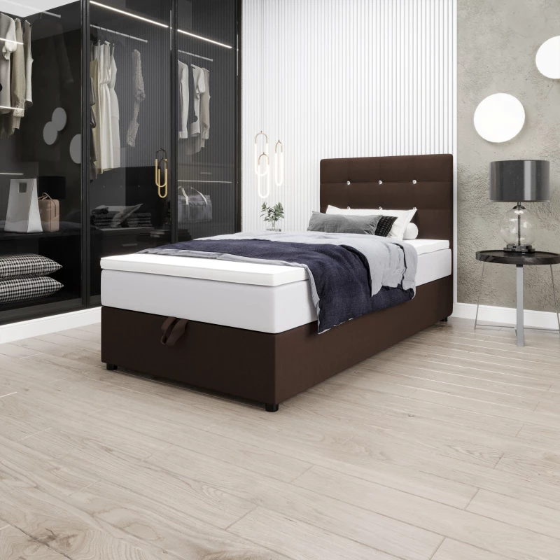 Kontinentálna jednolôžková posteľ 90x200 KALINA COMFORT 1 - hnedá
