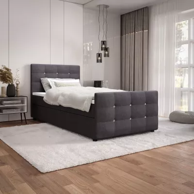 Jednolôžková posteľ 90x200 KAUR s úložným priestorom - tmavo šedá