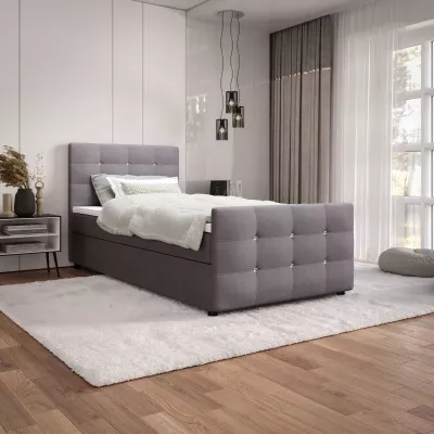 Jednolôžková posteľ 90x200 KAUR s úložným priestorom - popolavá