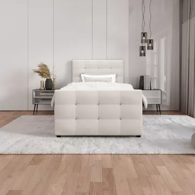 Jednolôžková posteľ 90x200 KAUR COMFORT s úložným priestorom - vanilková