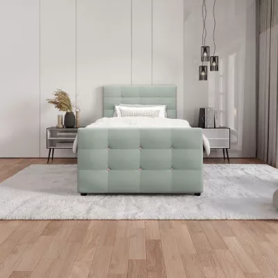 Jednolôžková posteľ 90x200 KAUR COMFORT s úložným priestorom - mätová