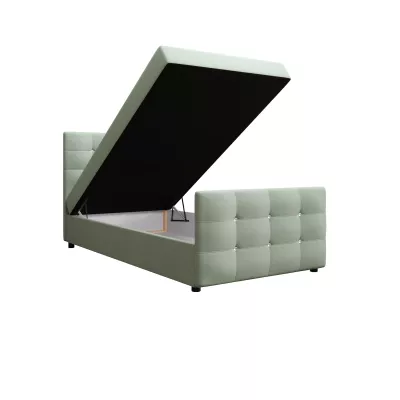 Jednolôžková posteľ 90x200 KAUR COMFORT s úložným priestorom - mätová