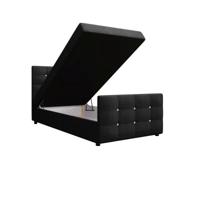 Jednolôžková posteľ 90x200 KAUR COMFORT s úložným priestorom - čierna 1