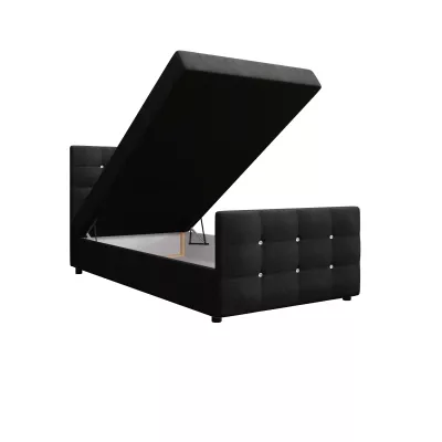 Jednolôžková posteľ 90x200 KAUR COMFORT s úložným priestorom - čierna 1