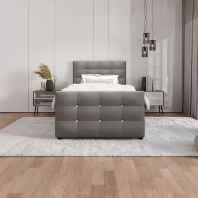 Jednolôžková posteľ 90x200 KAUR COMFORT s úložným priestorom - šedá