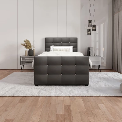 Jednolôžková posteľ 90x200 KAUR COMFORT s úložným priestorom - grafit