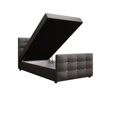 Jednolôžková posteľ 90x200 KAUR COMFORT s úložným priestorom - grafit