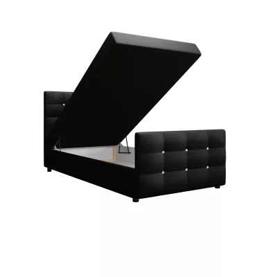 Jednolôžková posteľ 90x200 KAUR COMFORT s úložným priestorom - čierna 2