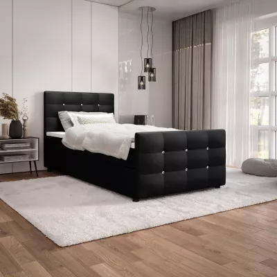 Jednolôžková posteľ 90x200 KAUR COMFORT s úložným priestorom - čierna 2