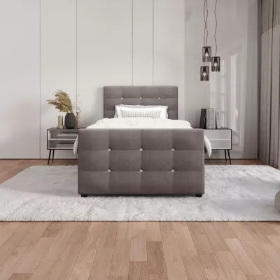 Jednolôžková posteľ 100x200 KAUR COMFORT s úložným priestorom - svetlo hnedá
