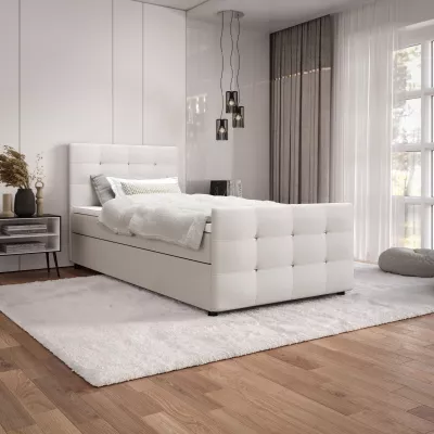 Jednolôžková posteľ 100x200 KAUR COMFORT s úložným priestorom - vanilková