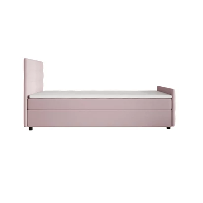 Jednolôžková posteľ 100x200 KAUR COMFORT s úložným priestorom - svetlo ružová