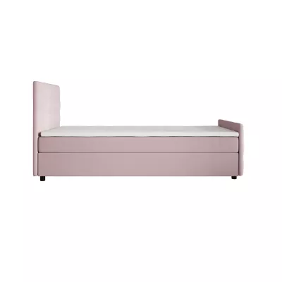 Jednolôžková posteľ 100x200 KAUR COMFORT s úložným priestorom - svetlo ružová