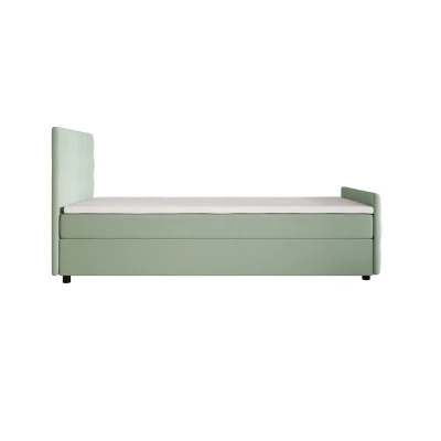 Jednolôžková posteľ 100x200 KAUR COMFORT s úložným priestorom - mätová