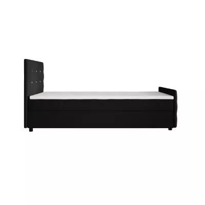 Jednolôžková posteľ 100x200 KAUR COMFORT s úložným priestorom - čierna 1