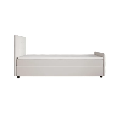 Jednolôžková posteľ 100x200 KAUR COMFORT s úložným priestorom - biela