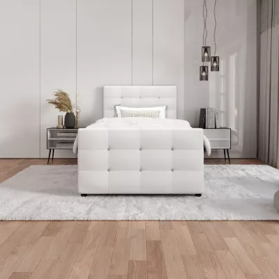 Jednolôžková posteľ 100x200 KAUR COMFORT s úložným priestorom - biela