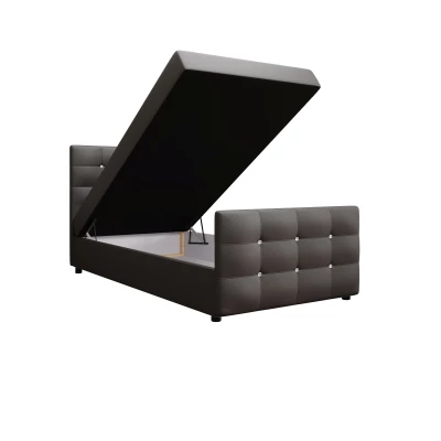 Jednolôžková posteľ 100x200 KAUR COMFORT s úložným priestorom - grafit