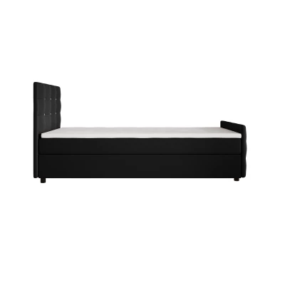 Jednolôžková posteľ 100x200 KAUR COMFORT s úložným priestorom - čierna 2