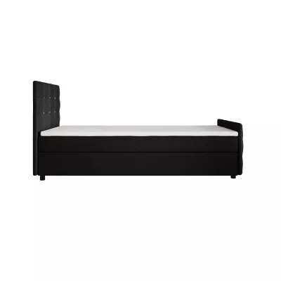 Jednolôžková posteľ 100x200 KAUR COMFORT s úložným priestorom - čierna 2
