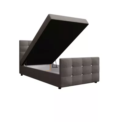 Jednolôžková posteľ 120x200 KAUR COMFORT s úložným priestorom - svetlo hnedá