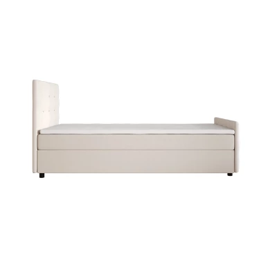 Jednolôžková posteľ 120x200 KAUR COMFORT s úložným priestorom - vanilková