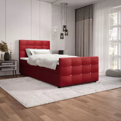 Jednolôžková posteľ 120x200 KAUR COMFORT s úložným priestorom - červená