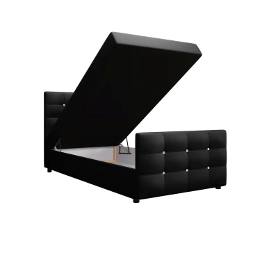 Jednolôžková posteľ 120x200 KAUR COMFORT s úložným priestorom - čierna 2