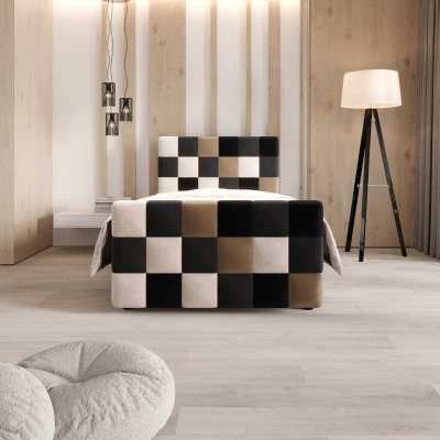 Boxspringová posteľ 100x200 SAVA PLUS 1 - šedá / čierna