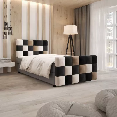 Boxspringová posteľ 100x200 SAVA PLUS 1 - šedá / čierna