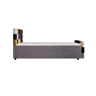 Boxspringová posteľ 100x200 SAVA PLUS 1 - šedá / červená