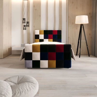 Boxspringová posteľ 100x200 SAVA PLUS 1 - šedá / červená