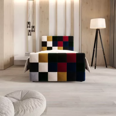 Boxspringová posteľ 100x200 SAVA PLUS 1 - šedá / červená