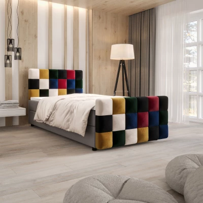 Boxspringová posteľ 100x200 SAVA PLUS 1 - šedá / červená