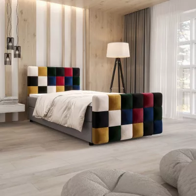 Boxspringová posteľ 100x200 SAVA PLUS 1 - šedá / červená