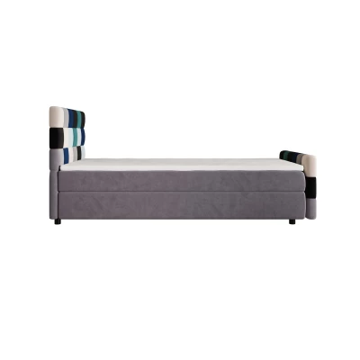 Boxspringová posteľ 100x200 SAVA PLUS 1 - šedá / modrá