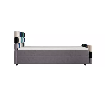 Boxspringová posteľ 100x200 SAVA PLUS 1 - šedá / modrá