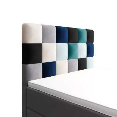 Boxspringová posteľ 100x200 SAVA PLUS 1 - šedá / modrá