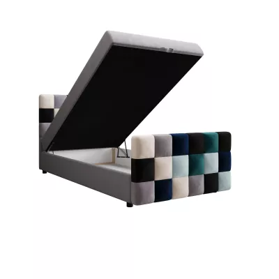 Boxspringová posteľ 100x200 SAVA PLUS 1 - šedá / modrá
