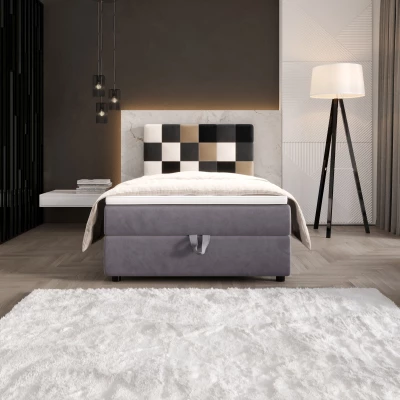 Boxspringová posteľ 100x200 SAVA COMFORT 1 - šedá / čierna
