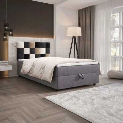 Boxspringová posteľ 100x200 SAVA COMFORT 1 - šedá / čierna