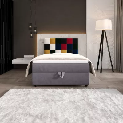 Boxspringová posteľ 100x200 SAVA COMFORT 1 - šedá / červená