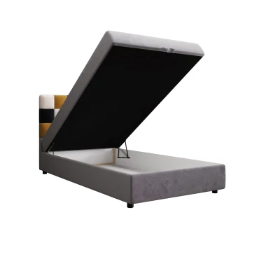 Boxspringová posteľ 100x200 SAVA COMFORT 1 - šedá / červená