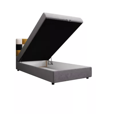 Boxspringová posteľ 100x200 SAVA COMFORT 1 - šedá / červená