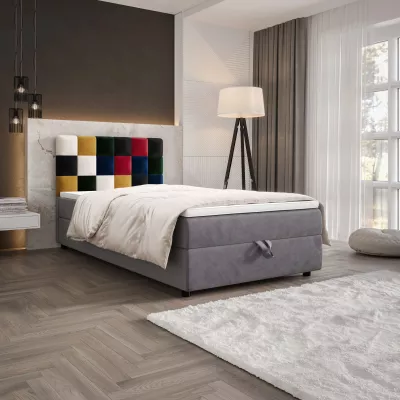 Boxspringová posteľ 100x200 SAVA COMFORT 1 - šedá / červená