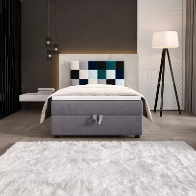 Boxspringová posteľ 100x200 SAVA COMFORT 1 - šedá / modrá