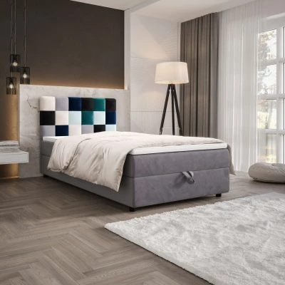 Boxspringová posteľ 100x200 SAVA COMFORT 1 - šedá / modrá
