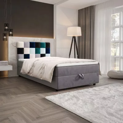 Boxspringová posteľ 100x200 SAVA COMFORT 1 - šedá / modrá