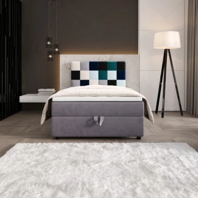 Boxspringová posteľ 120x200 SAVA COMFORT 1 - šedá / modrá