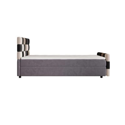 Boxspringová posteľ 100x200 SAVA COMFORT PLUS 1 - šedá / čierna
